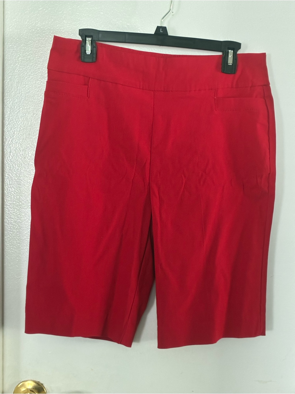 Kim Rogers Bright Red Bermuda Shorts - Clean Tailored Style